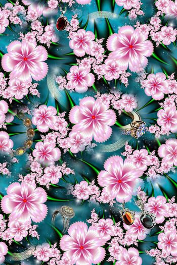 511208-珠宝首饰 分形几何 花卉 组合