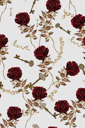 抽象玫瑰印花华亿平台图片