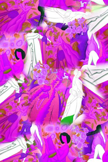 511231-抽象绘画 花卉 人物 几何组合