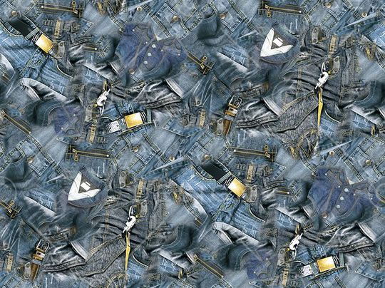 牛仔休闲风印花华亿平台图片