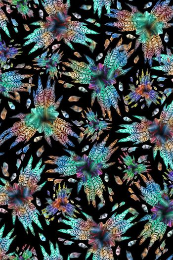 511254-休闲风 五彩羽毛 组合