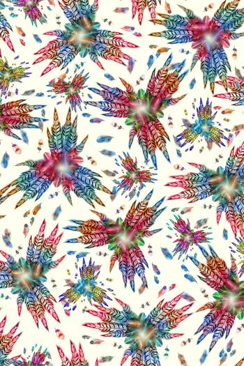 511258-休闲风 五彩羽毛 组合