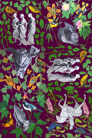 511292- 人物 动物 植物组合 绘画剪贴