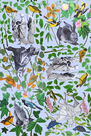 511294- 人物 动物 植物组合 绘画剪贴