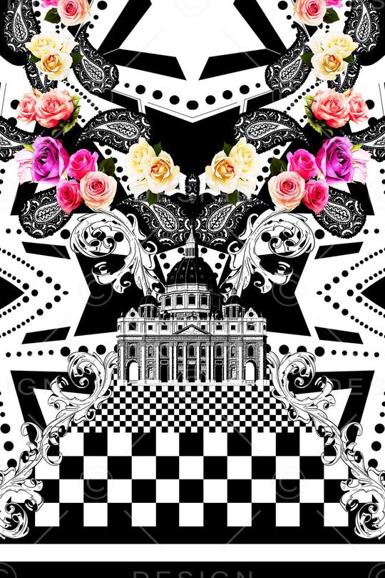 复古印花华亿平台图片