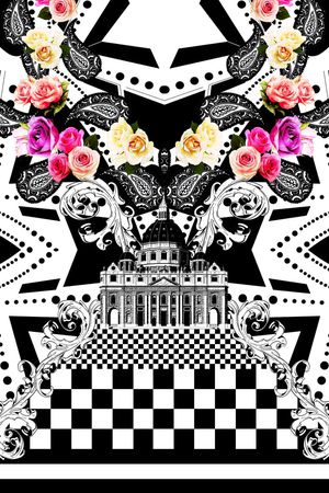 复古印花华亿平台图片