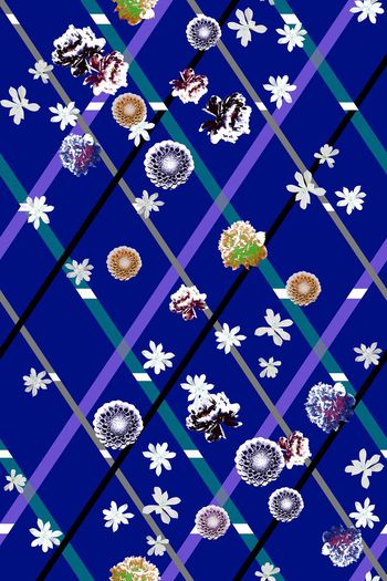 511324-时尚大牌格纹浪漫花卉华亿平台女装图案—