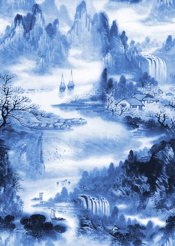 511437-中国风山水画水墨画