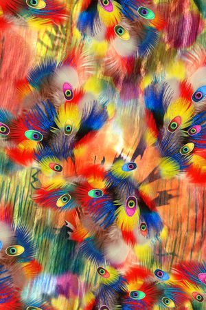 彩色 纹路 抽象 羽毛印花华亿平台图片