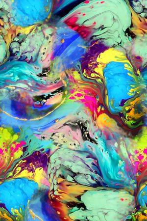 颜料泼洒印花华亿平台图片