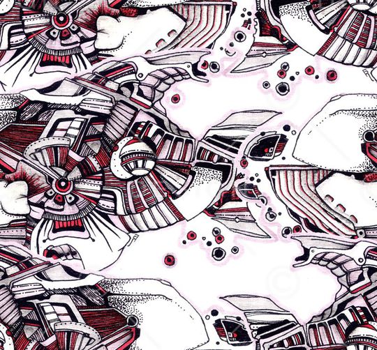 抽象科幻风格印花华亿平台图片