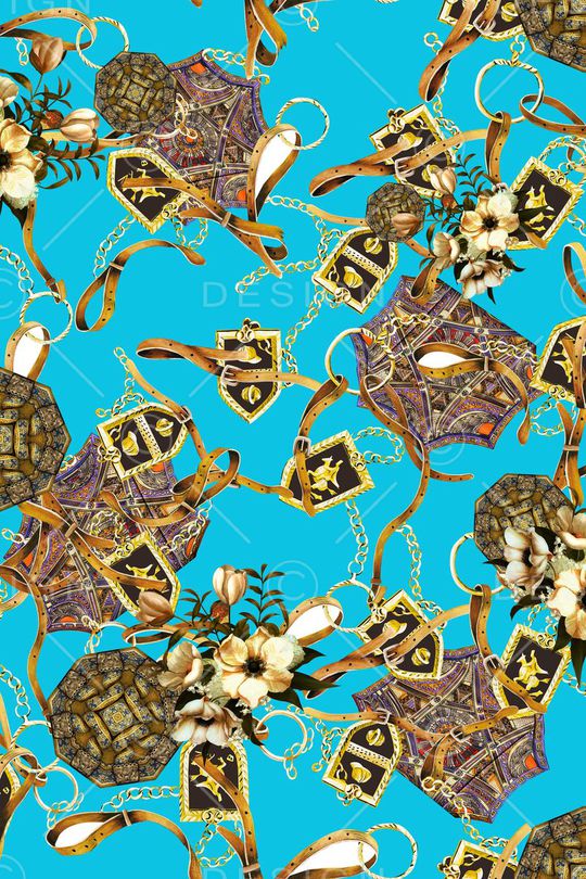 欧式复古图案印花华亿平台图片