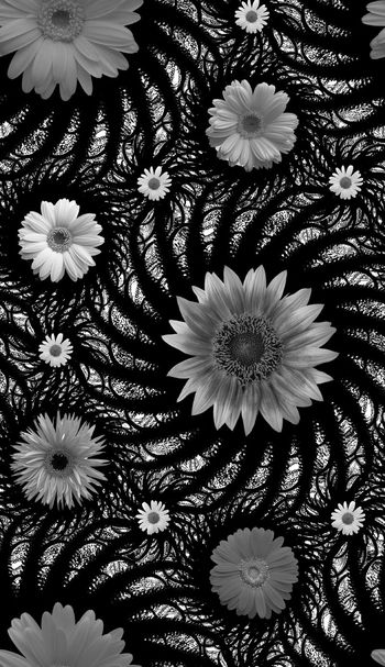 511791-复古 顿色金属质感漩涡 花卉 组合