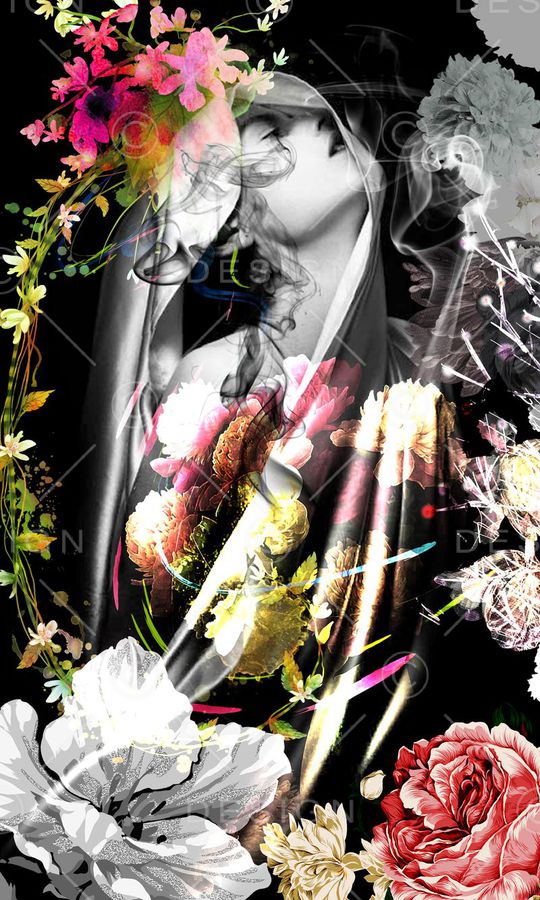 抽象时尚印花华亿平台图片