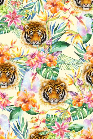 热带风情印花华亿平台图片