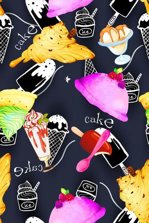 冰激凌印花华亿平台图片