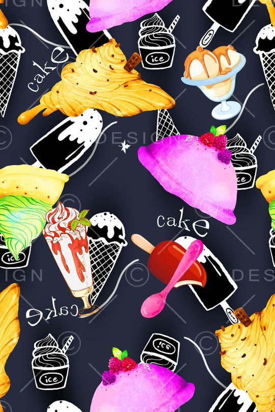 冰激凌印花华亿平台图片