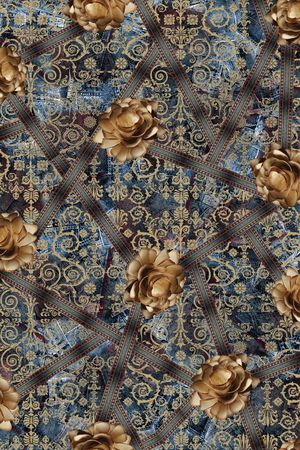 牛仔底纹印花华亿平台图片