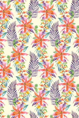 热带风情印花华亿平台图片