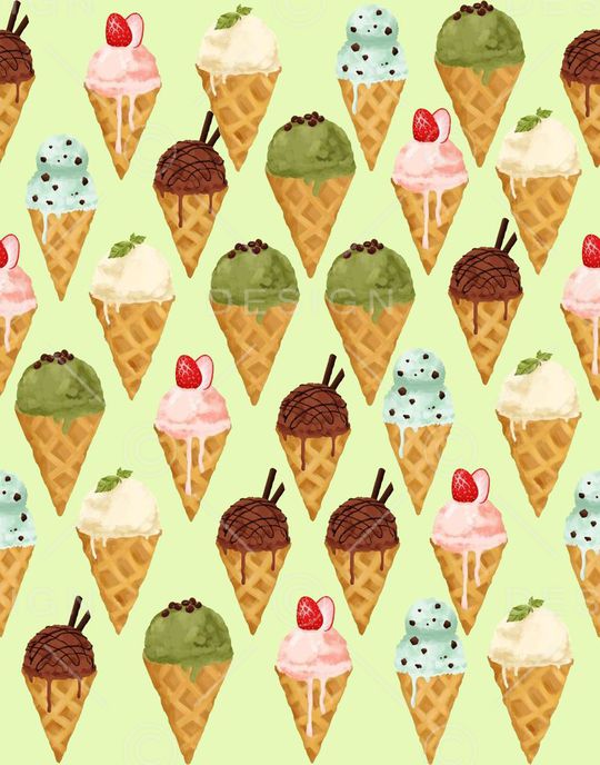 冰淇淋图案印花华亿平台图片