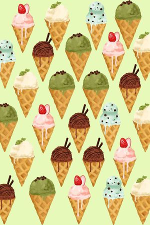 冰淇淋图案印花华亿平台图片
