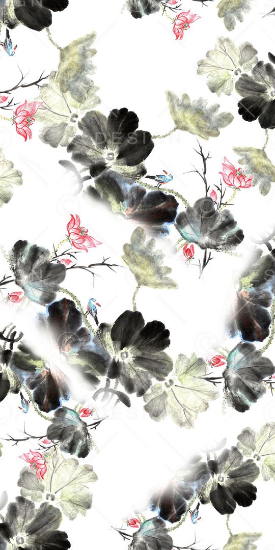 手绘大气印花华亿平台图片