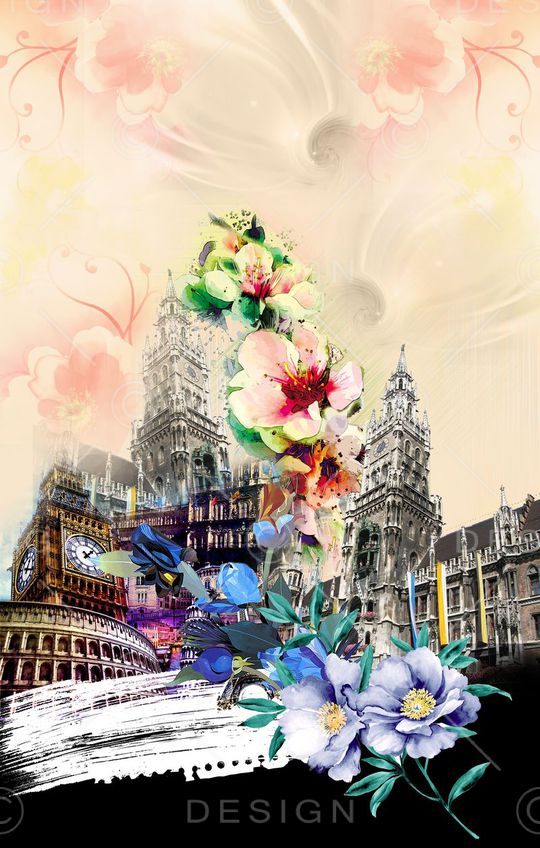 欧式 写意印花华亿平台图片