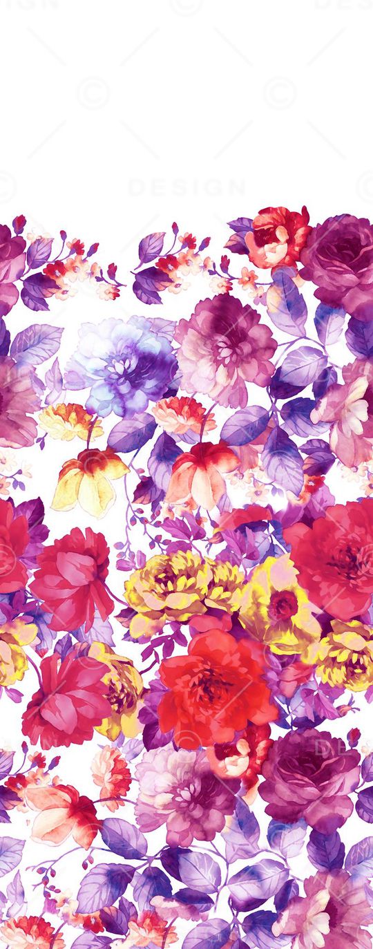 手绘 花卉印花华亿平台图片