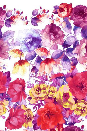 手绘 花卉印花华亿平台图片