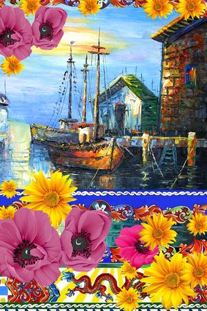 潮流时尚印花华亿平台图片