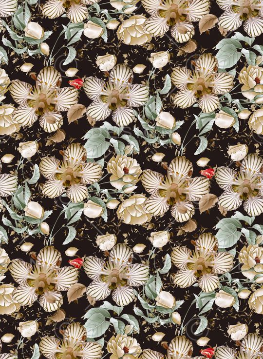 手绘花印花华亿平台图片