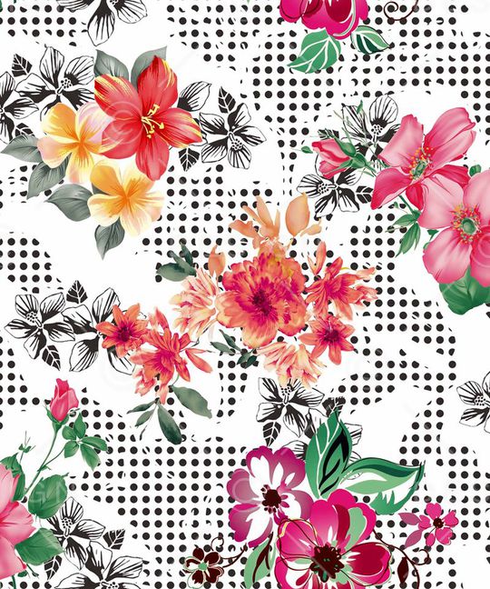 几何图案印花华亿平台图片