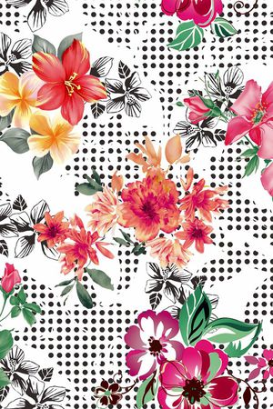 几何图案印花华亿平台图片