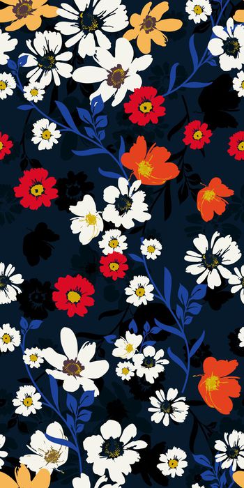 512379-潮流时尚手绘花卉数码印花服装箱包家