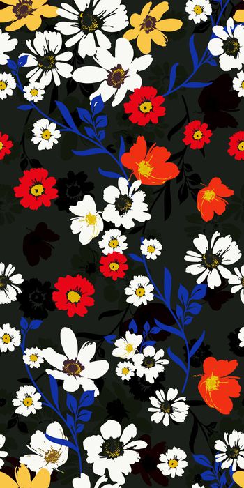 512381-潮流时尚手绘花卉数码印花服装箱包家