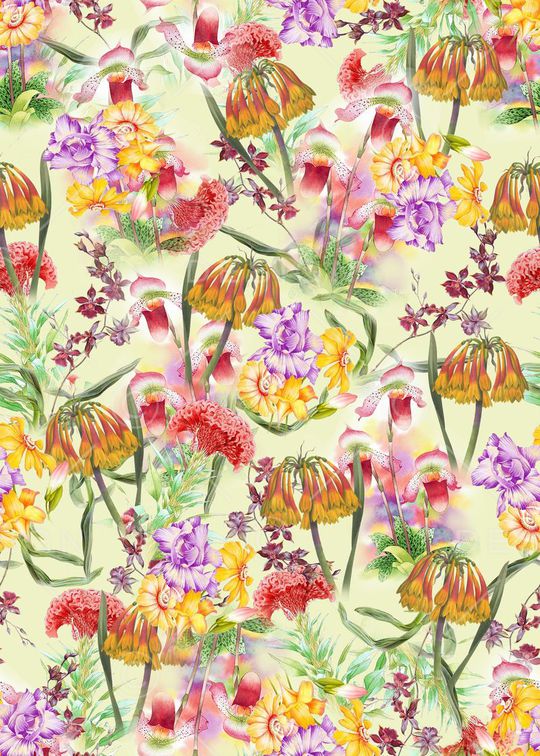 花卉印花华亿平台图片