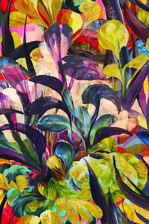 油画植物印花华亿平台图片