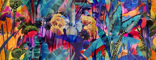 油画植物印花华亿平台图片