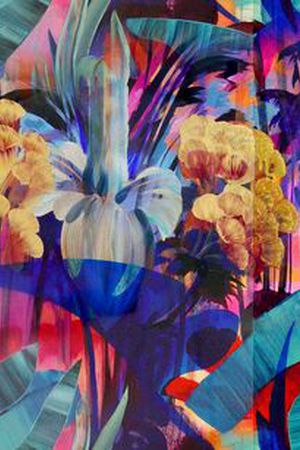 油画植物印花华亿平台图片