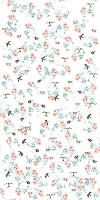 512630-手绘小花喜鹊印花