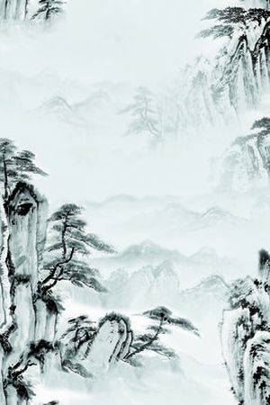 水墨画印花华亿平台图片