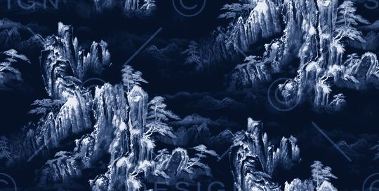 水墨画印花华亿平台图片