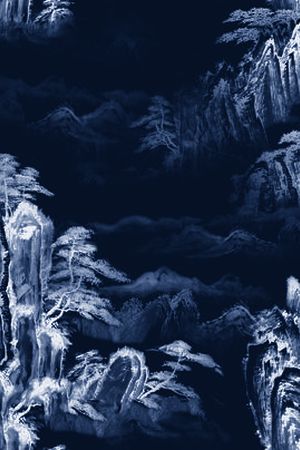 水墨画印花华亿平台图片