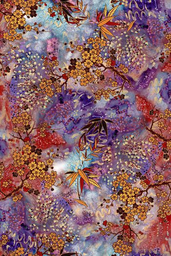 数码中老年雪纺印花华亿平台图片