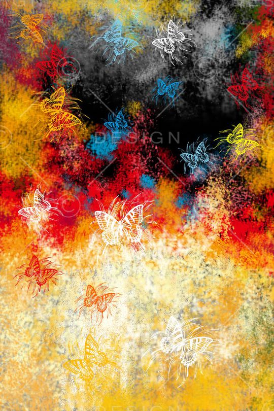 蝴蝶印花华亿平台图片