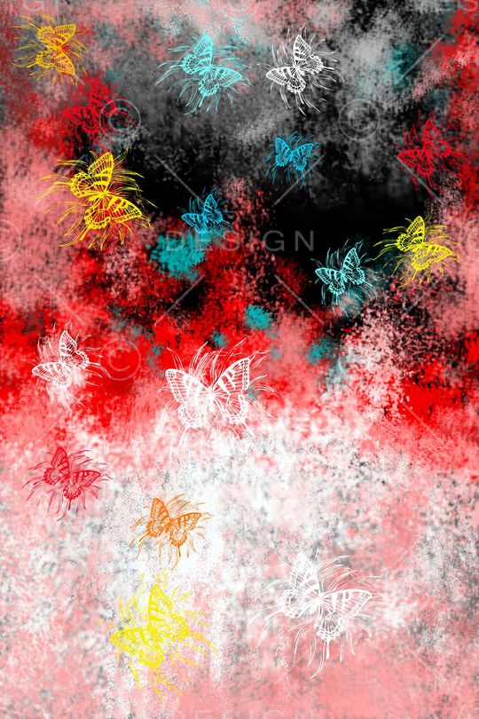 蝴蝶印花华亿平台图片