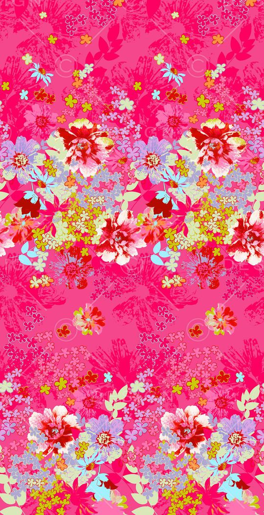 手绘水彩花卉印花华亿平台图片