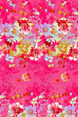 手绘水彩花卉印花华亿平台图片