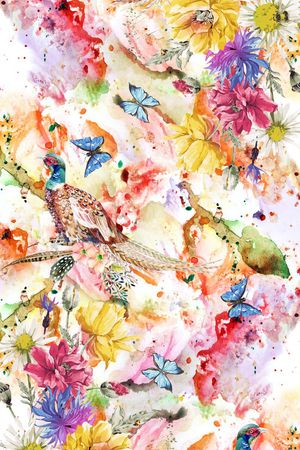 蝴蝶印花华亿平台图片