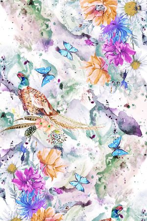 蝴蝶印花华亿平台图片